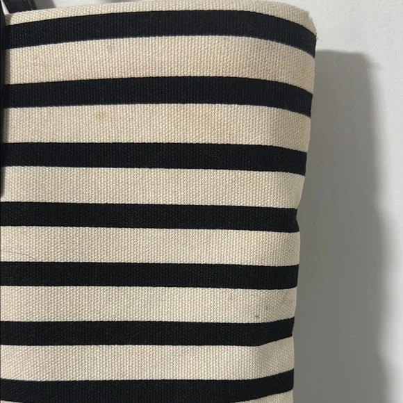 Kate Spade Black and White Striped Tote with Toucan Design - Picture 6 of 9